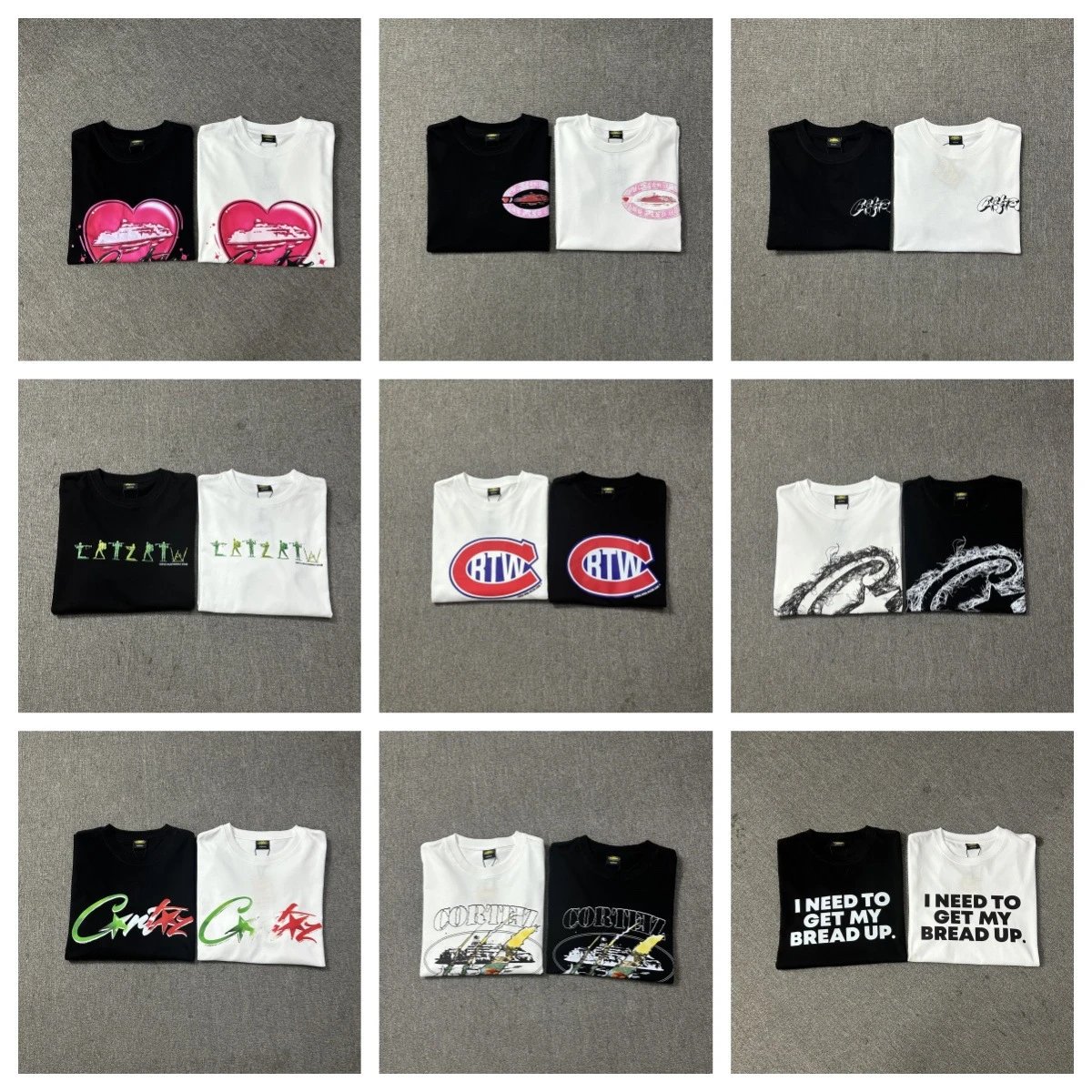 Corteiz Graphic Tee Streetwear T-Shirt Black and White