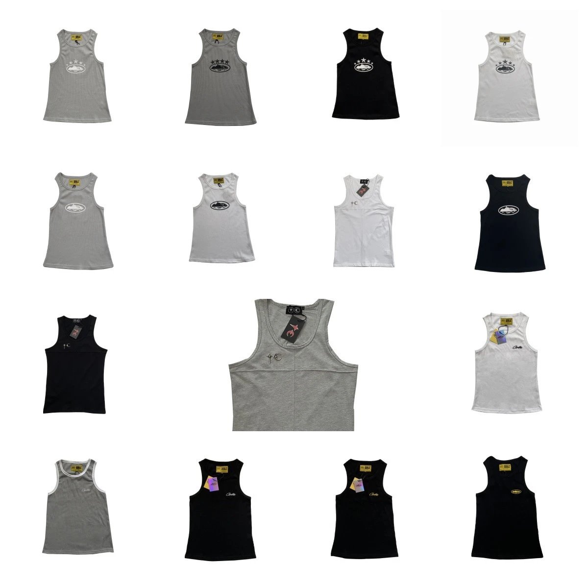 Corteiz Ribbed Tank Top Graphic Streetwear Vest Multicolor