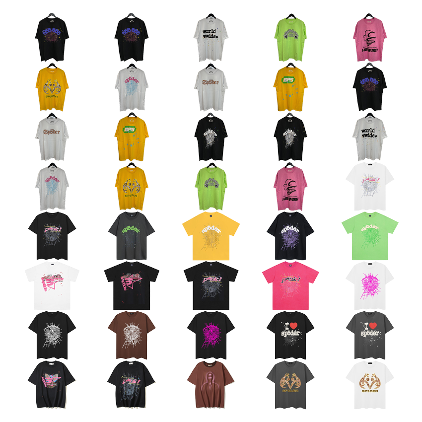 Sp5der Graphic Print Streetwear T-Shirt Multicolor