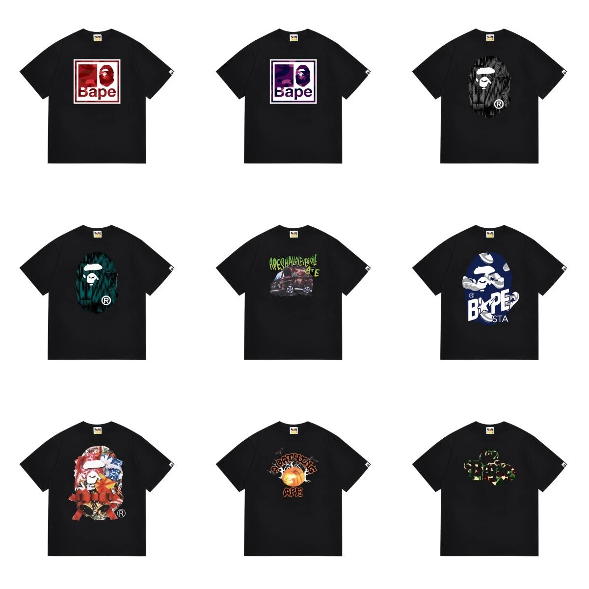 A Bathing Ape BAPE Graphic Print Streetwear T-Shirt Black