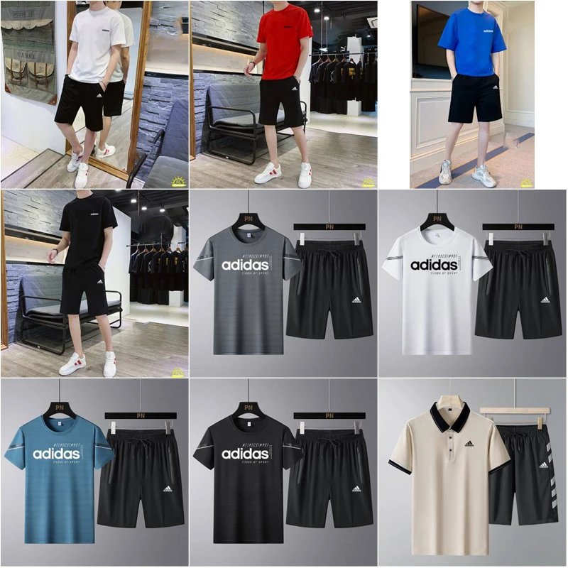 Adidas Sportswear Matching Set Casual T-Shirt and Shorts Multicolor