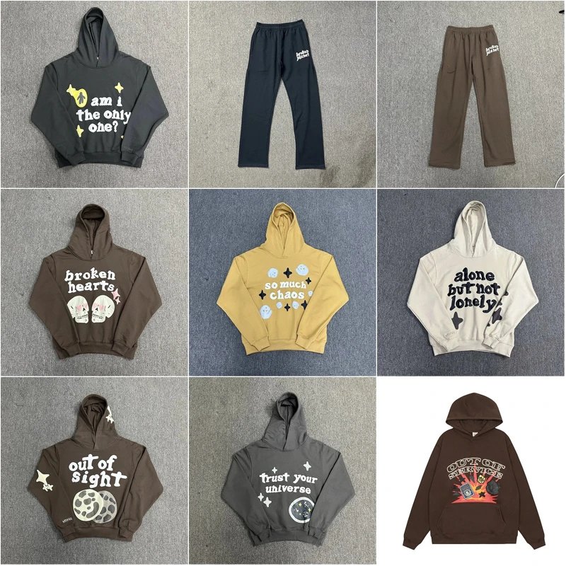 Broken Planet BP Graphic Print Streetwear Hoodie and Sweatpants Multicolor