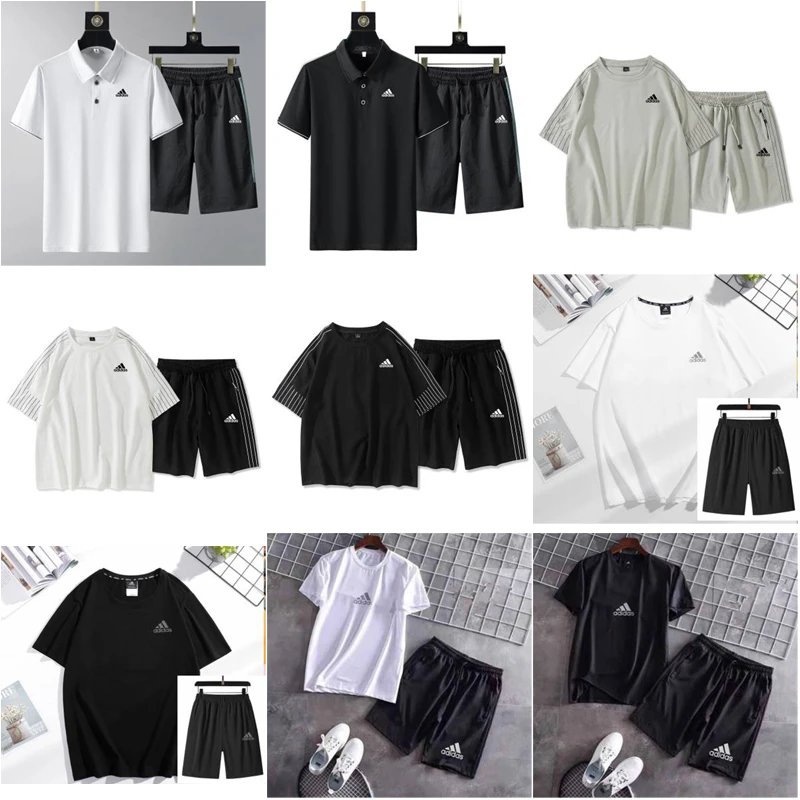 Adidas Sportswear Matching Set Casual T-Shirt and Shorts Black and White