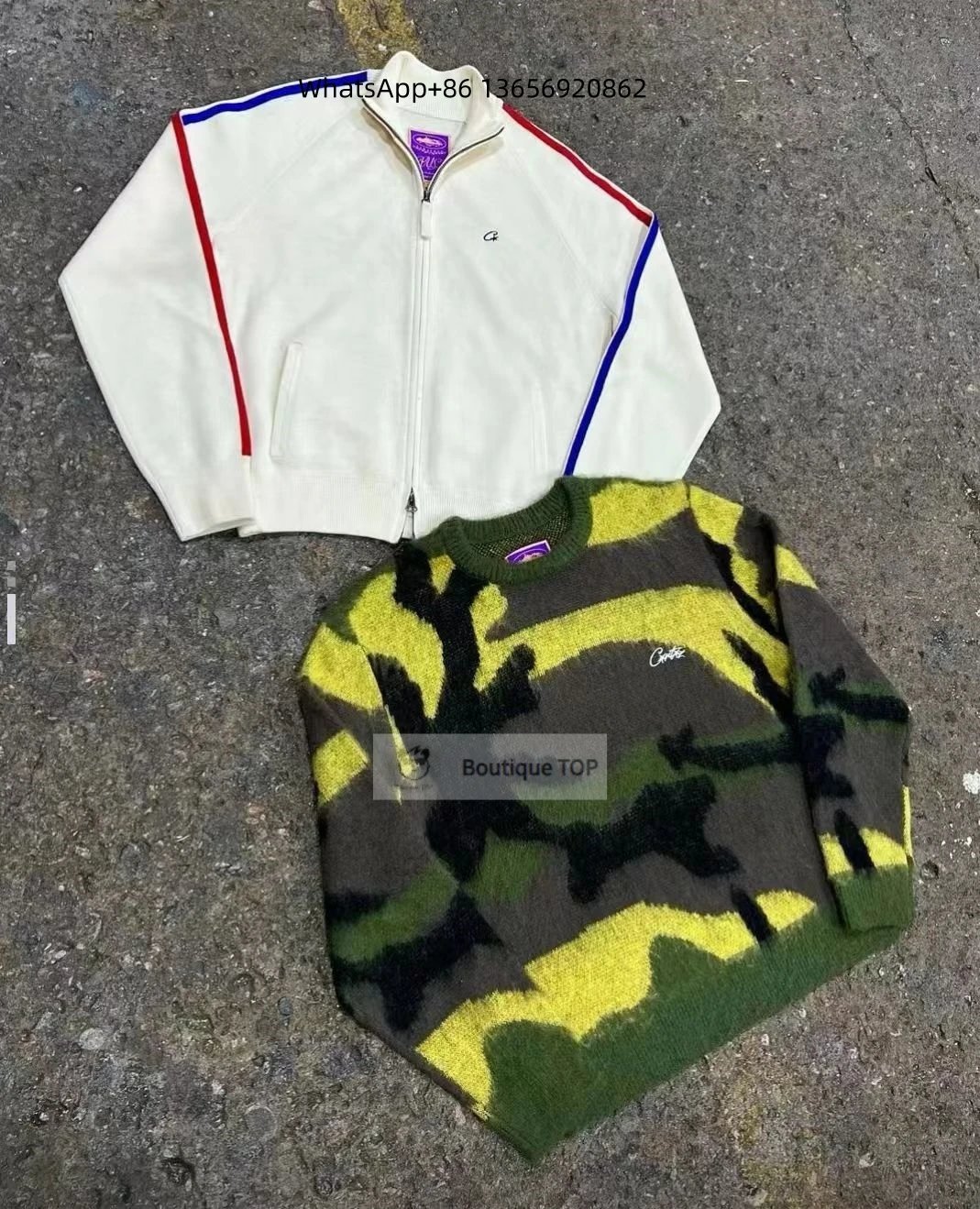 Corteiz Camo Knit Sweater Graphic Streetwear Crewneck Multicolor