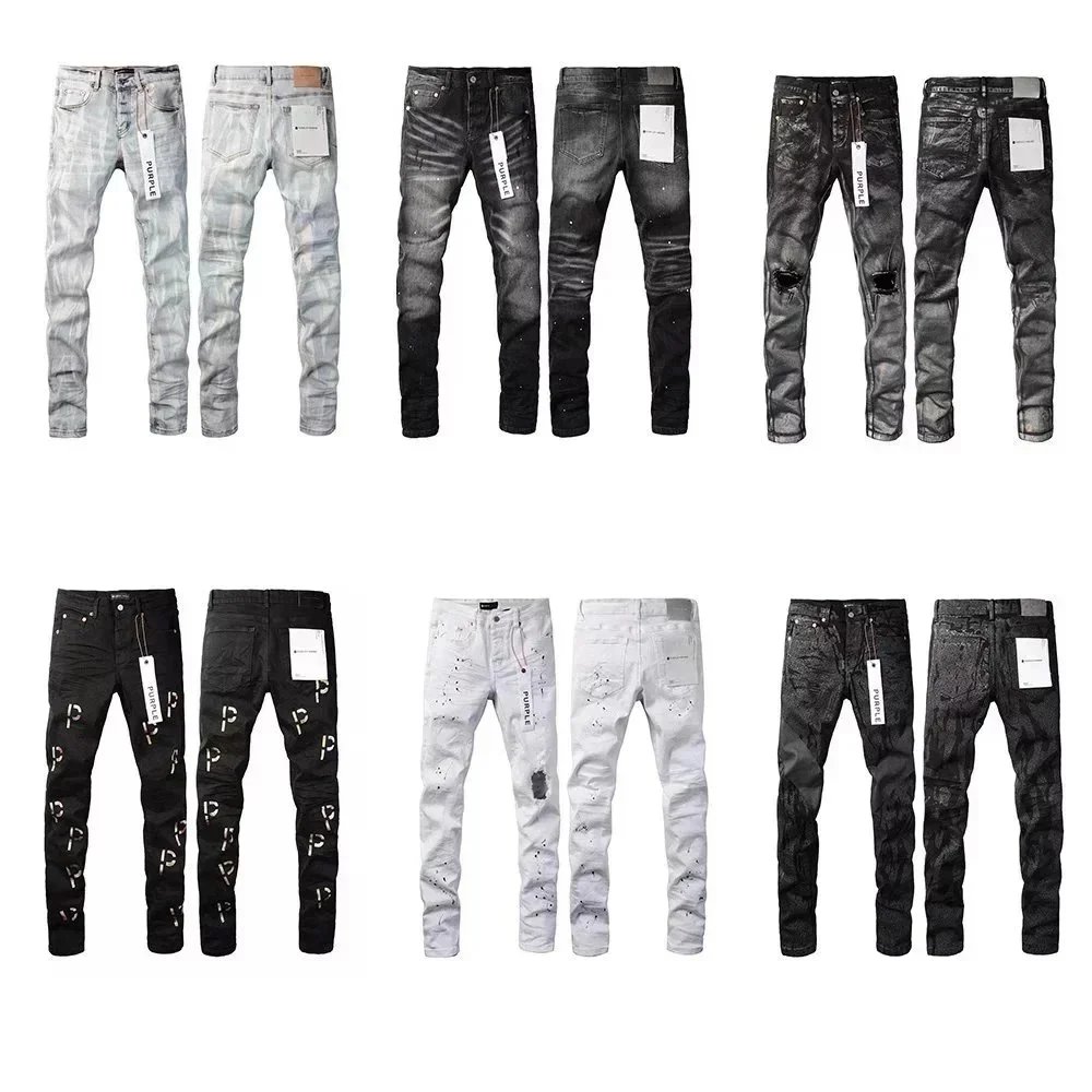 Purple Brand Slim Fit Distressed Denim Jeans Multicolor