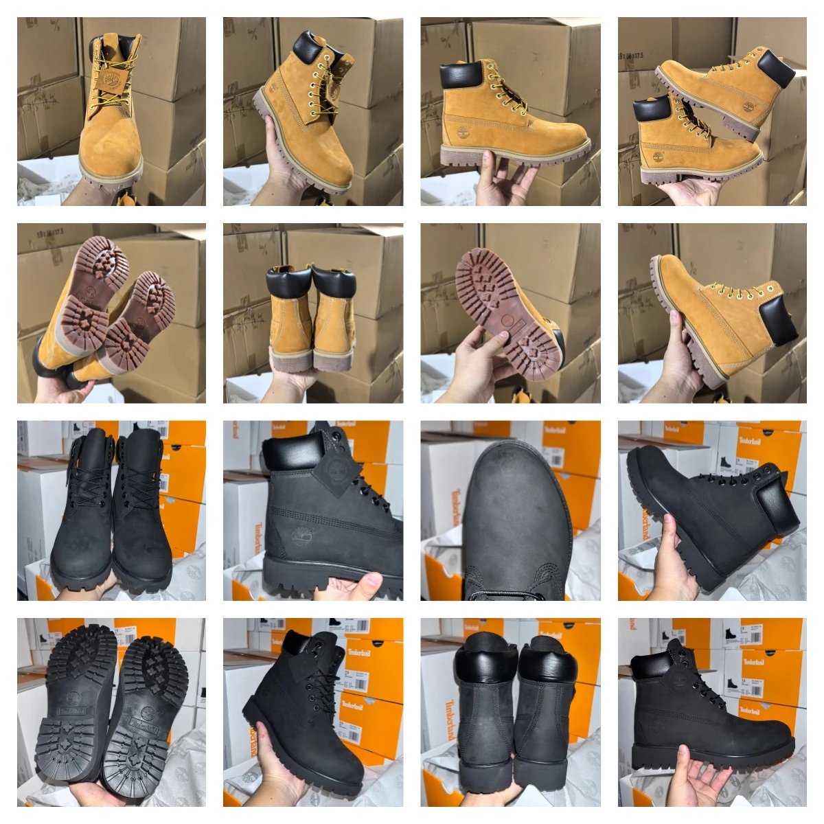 Timberland 6-Inch Premium Waterproof Boots Classic Leather Yellow and Black