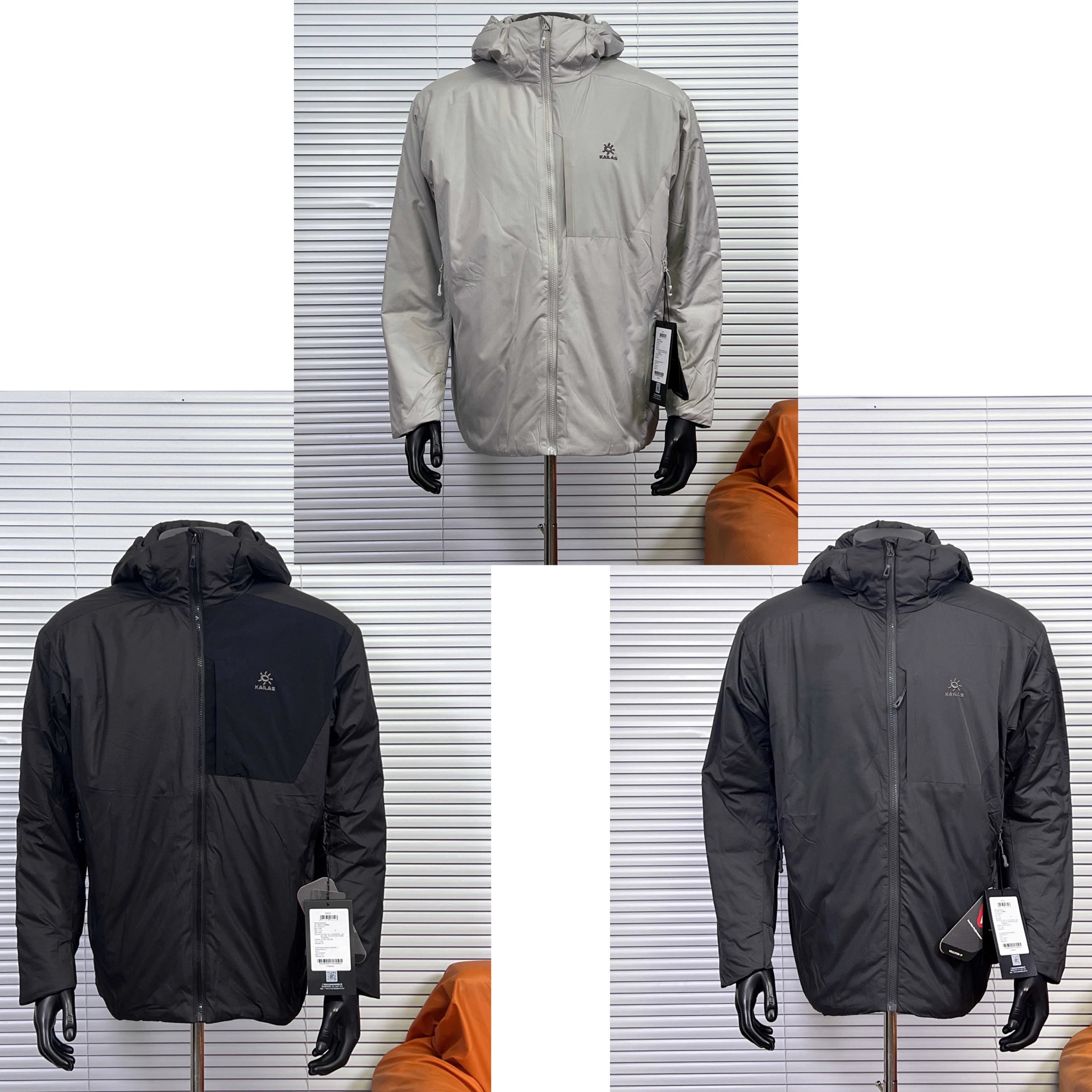 Kailas Mountaineering Padded Jacket Outdoor Windbreaker Gray and Black