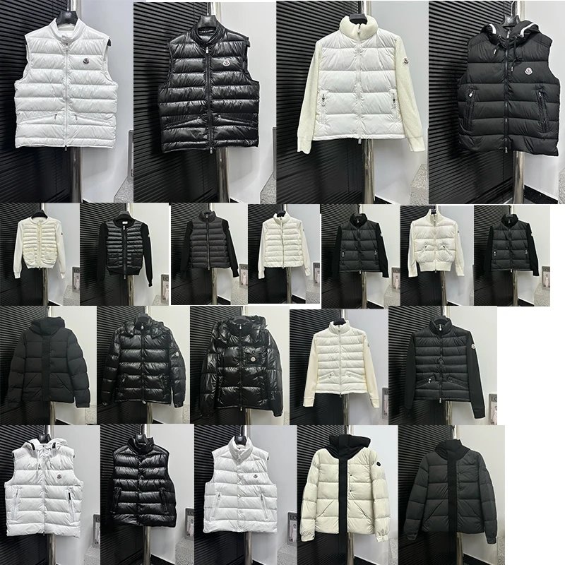 Moncler Puffer Jacket and Vest Padded Outerwear Collection Black and White