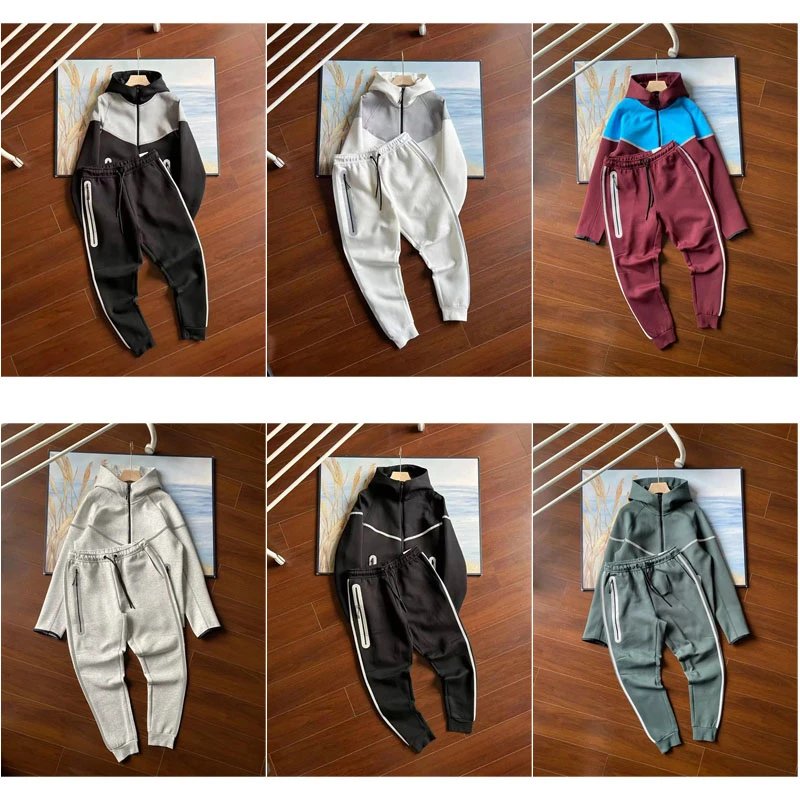 Design Tech Fleece Style Athletic Tracksuit Set Multicolor