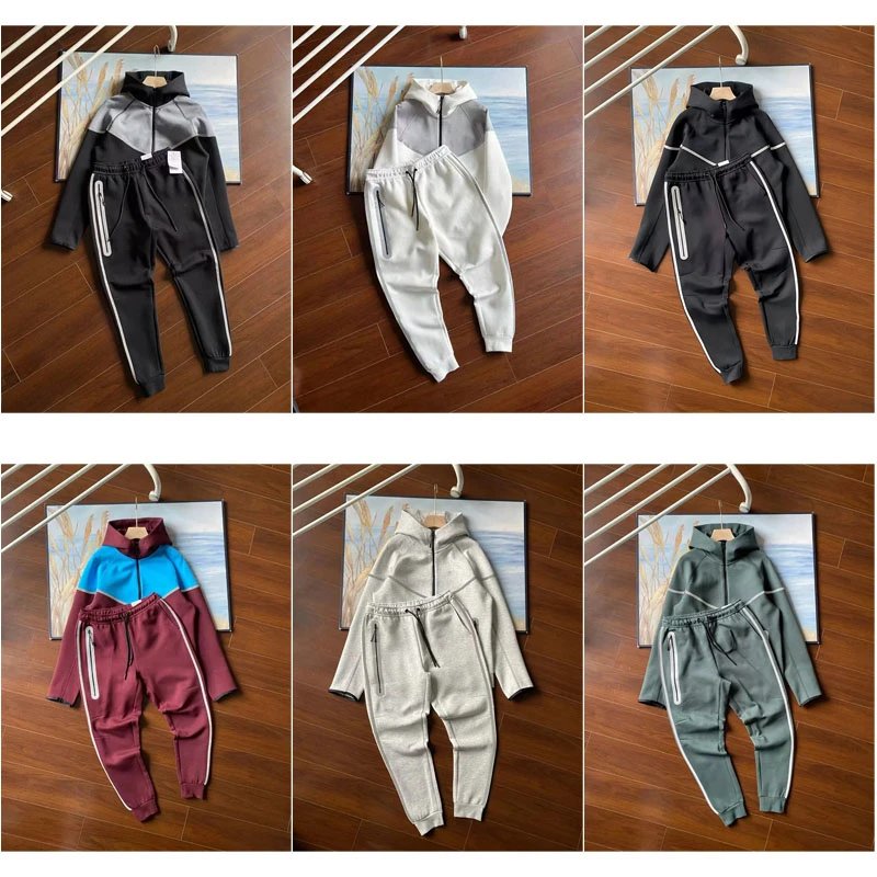 Design Tech Fleece Style Sporty Tracksuit Set Multicolor