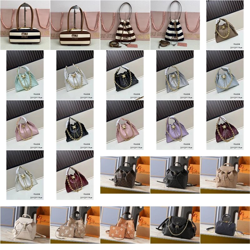 Miu Miu Striped Canvas Handbag Casual Tote Bag Brown and White