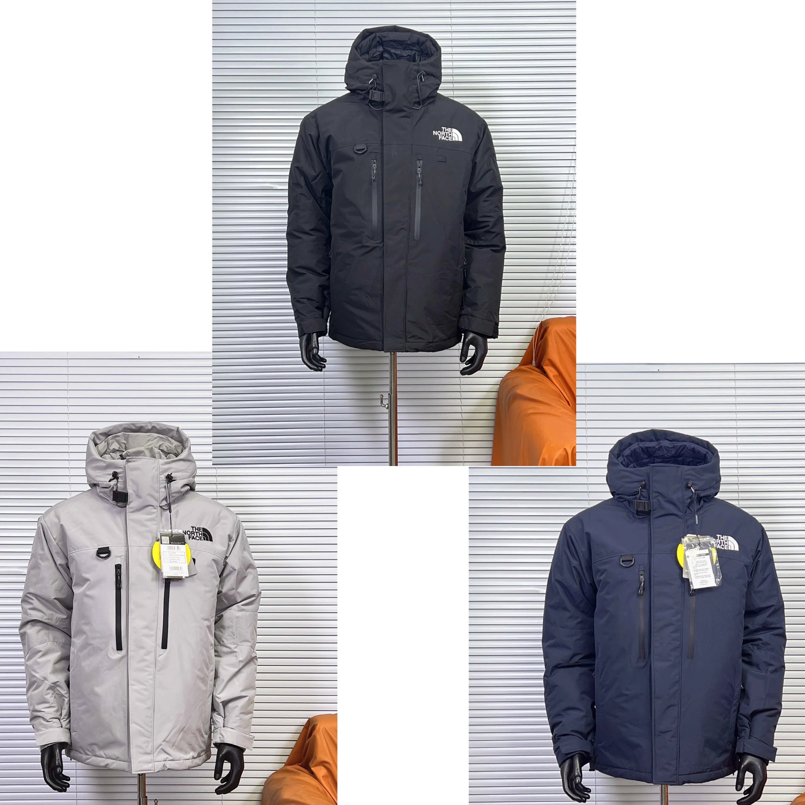 The North Face TNF Mountain Down Jacket Waterproof Puffer Jacket Black Gray Navy