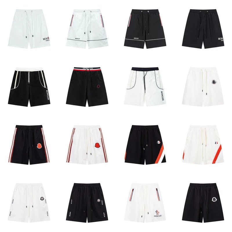 Moncler Swim Shorts Casual Summer Beachwear Black and White
