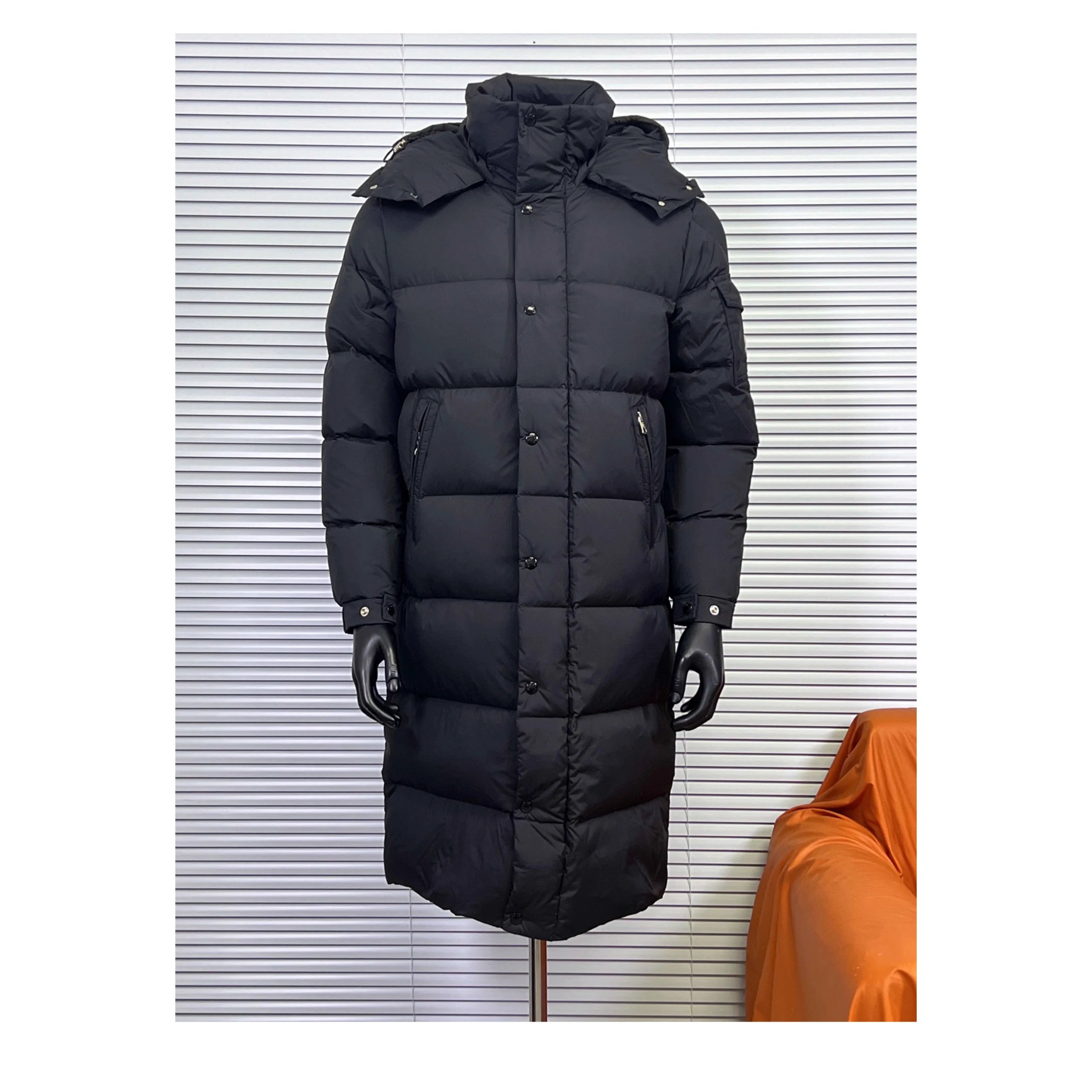 Moncler Long Puffer Coat Warm Down Jacket Black