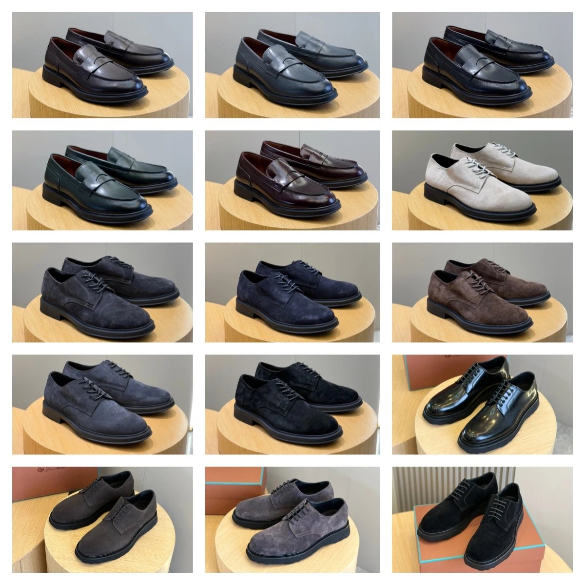 Loro Piana Open Walk and Summer Walk Classic Suede and Leather Loafers and Derby Shoes Multicol