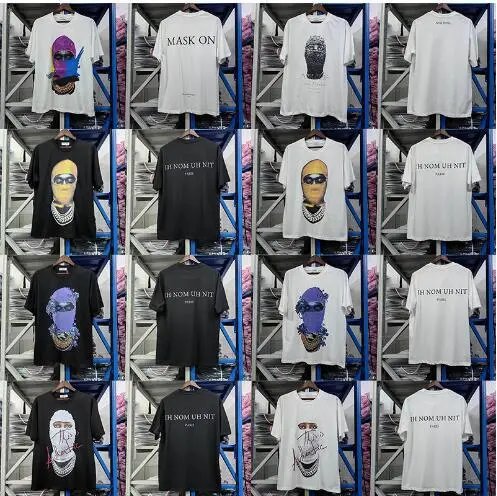 Ih Nom Uh Nit Graphic Print Cotton T-Shirt White and Black
