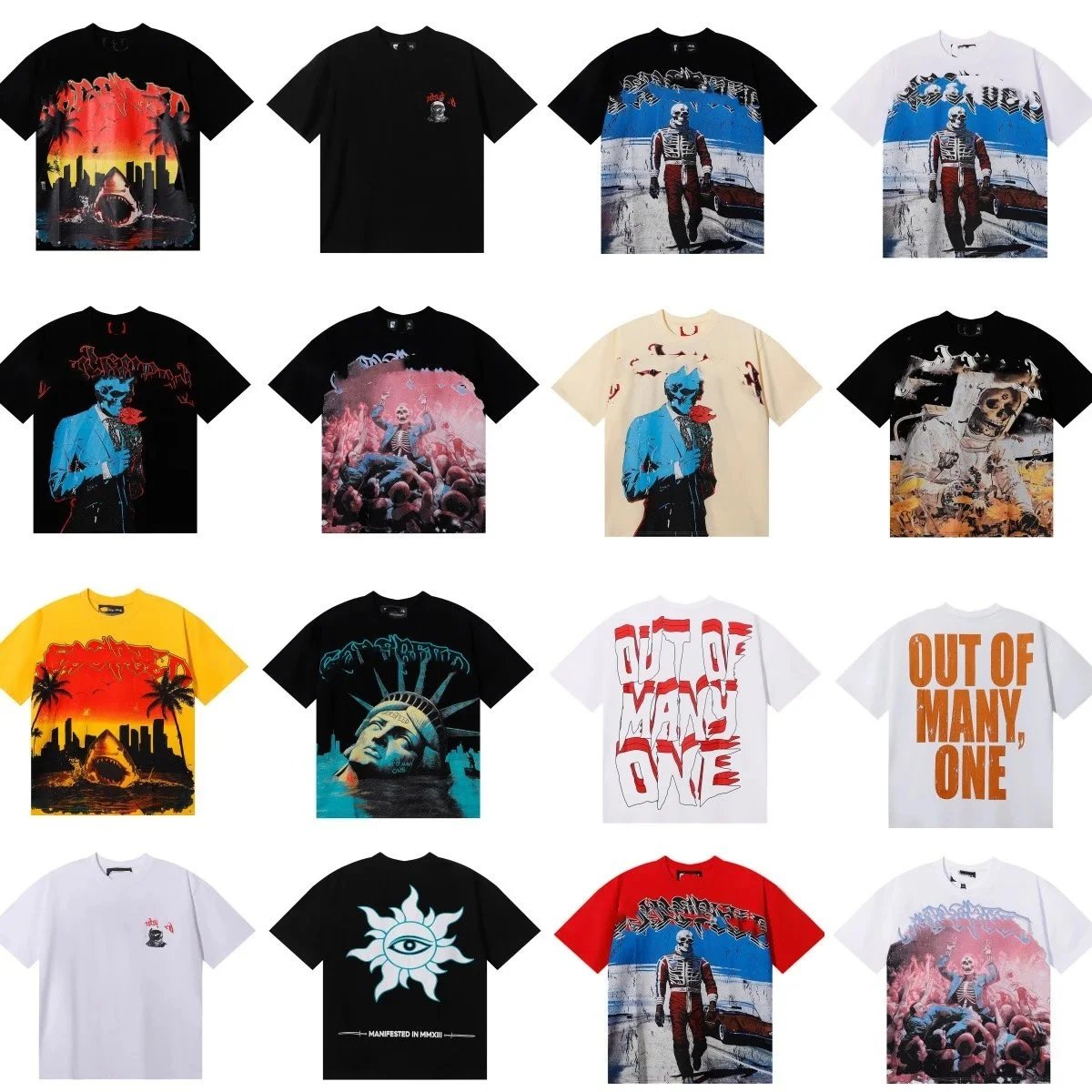 Hellstar Graphic Print Oversized Tee Multicolor