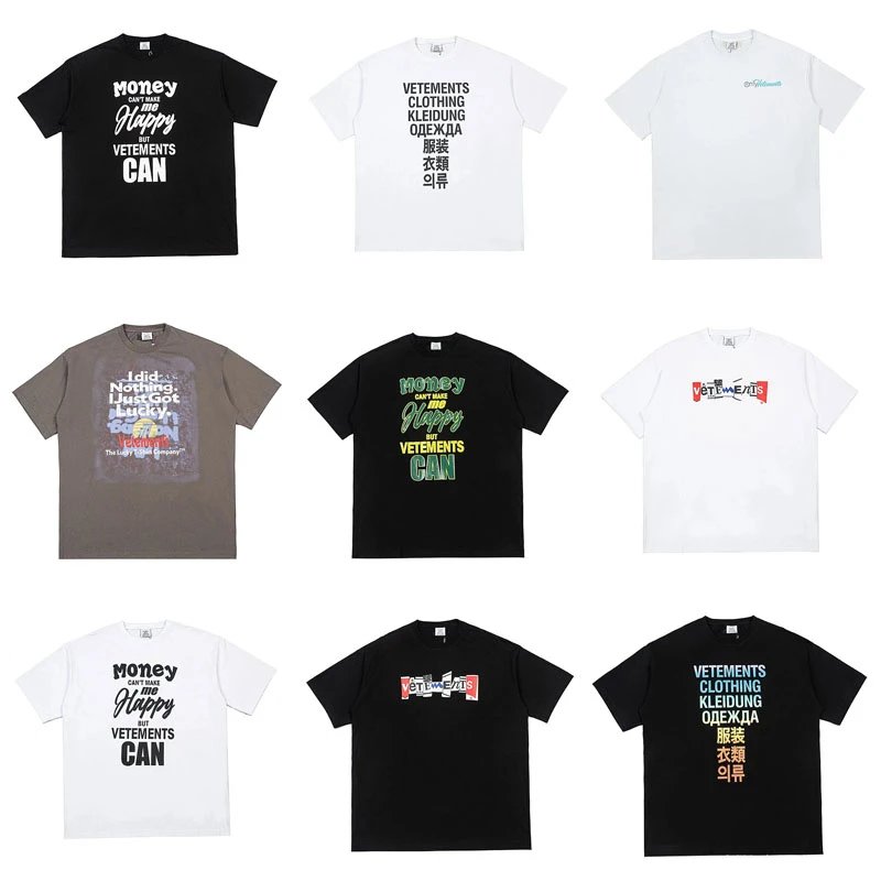 Vetements Graphic Print Oversized Tee Black and White