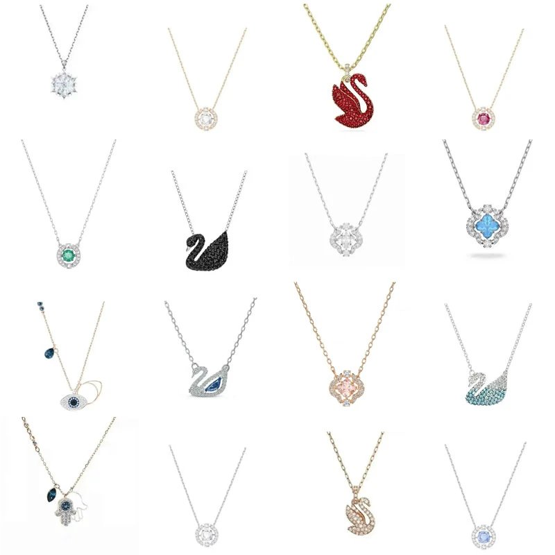 Swarovski Iconic Swan and Crystal Pendant Necklace Collection Multicolor