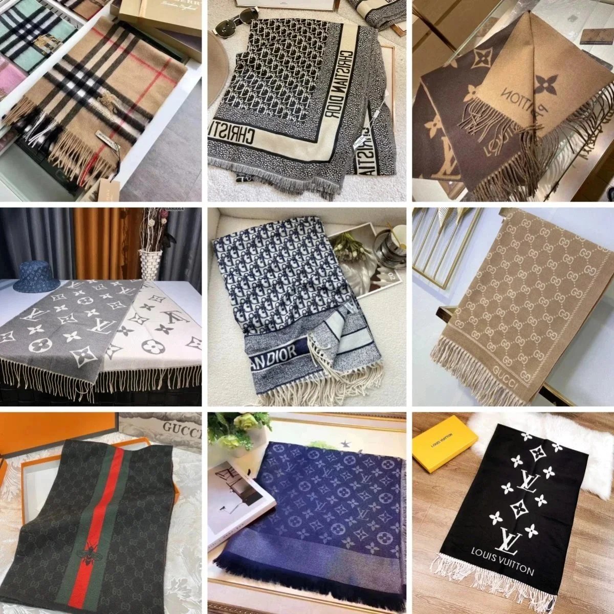 Burberry Check Print Classic Scarf Beige