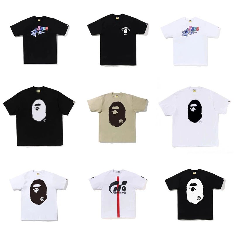 A Bathing Ape BAPE Graphic Tee Collection Streetwear T-Shirt Multicolor
