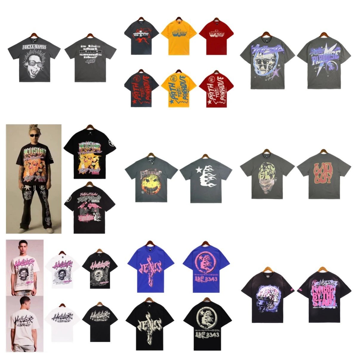 Hellstar Graphic Print Oversized Tee Multicolor