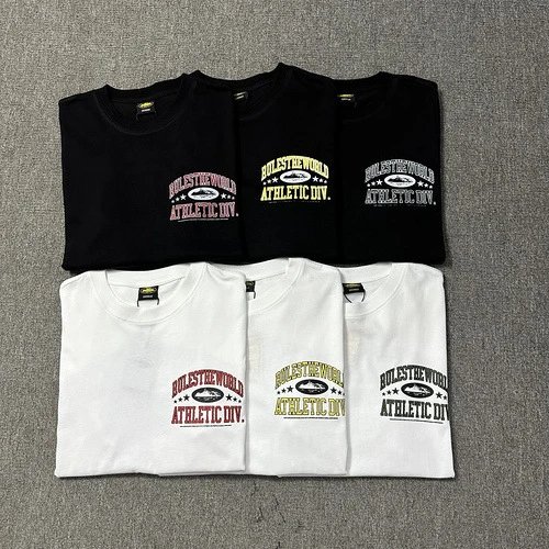 Corteiz CRTZ Rules The World Athletic Div Graphic Tee Cotton T-Shirt Multicolor