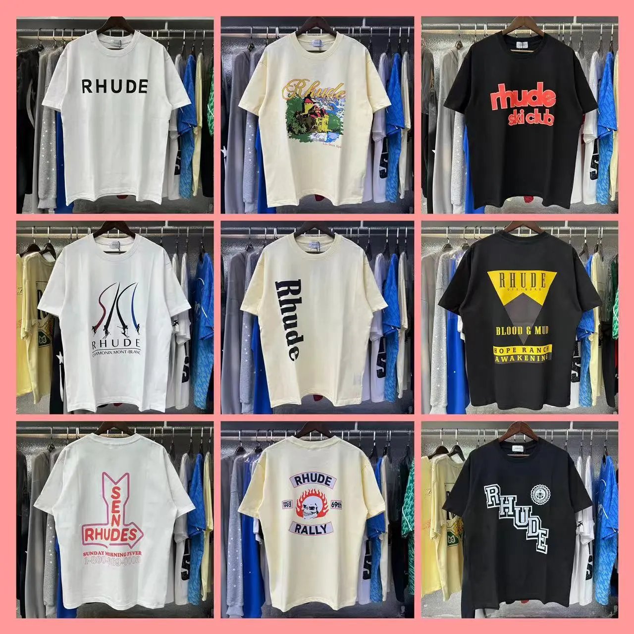 Rhude Graphic Print Oversized Tee Multicolor