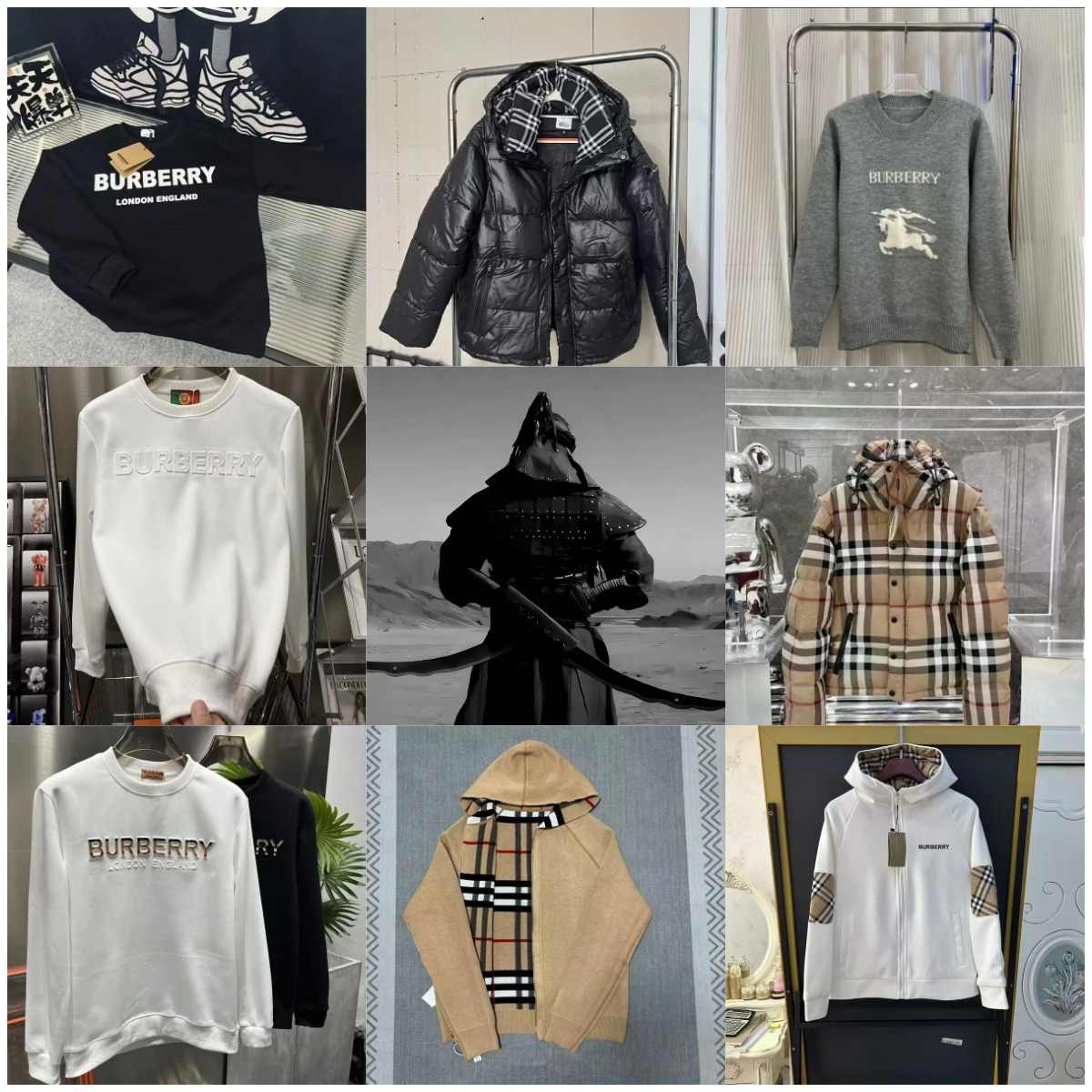 Burberry Check Pattern and Logo Collection Luxury Apparel Multicolor
