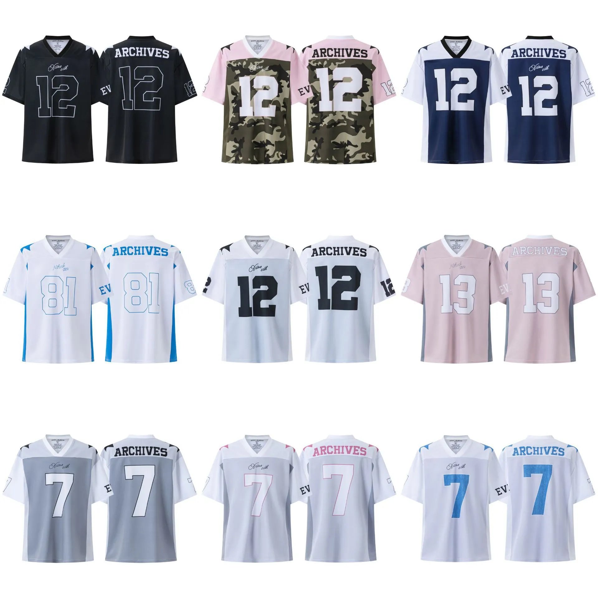 Design Archives Number Graphic Jersey Sporty Streetwear Multicolor