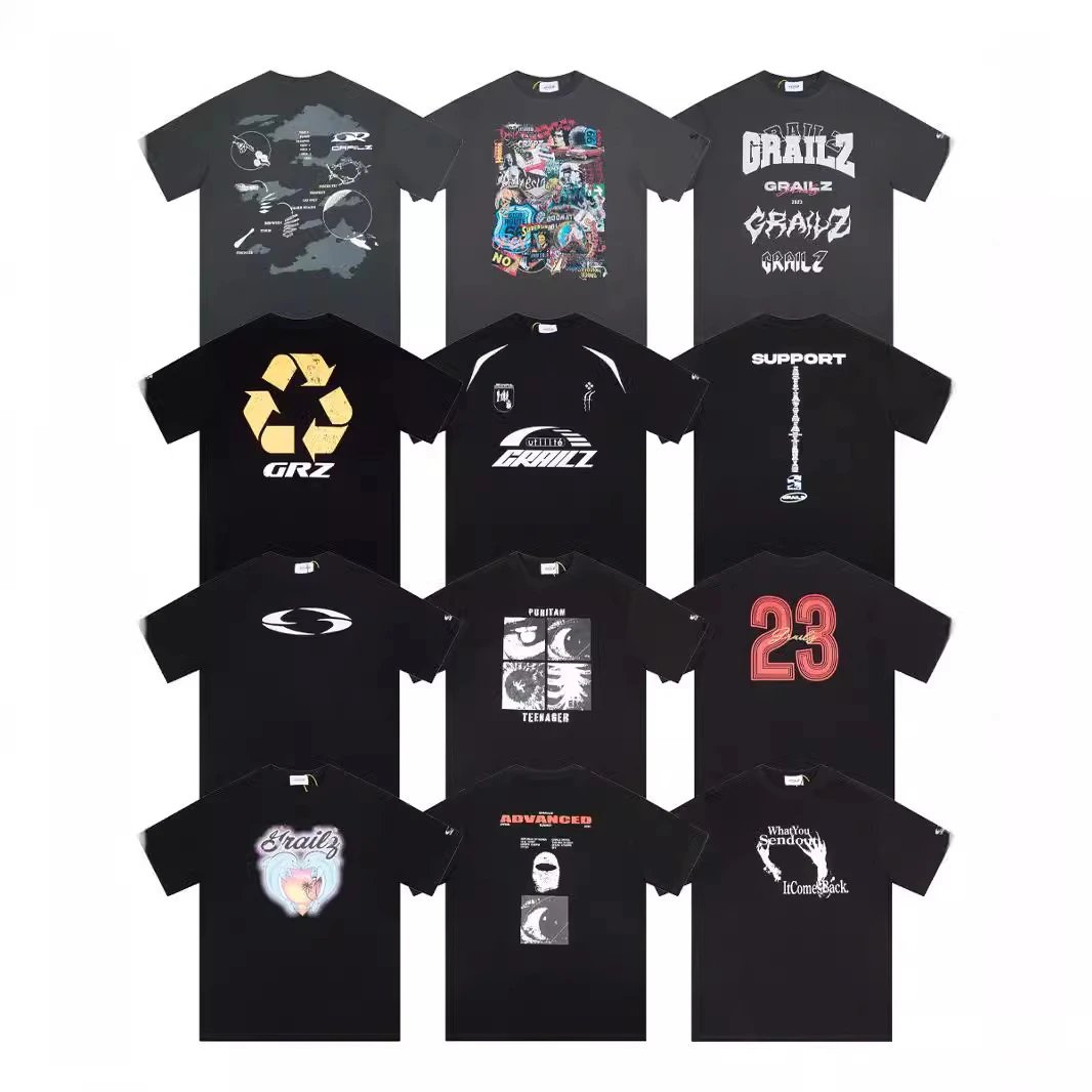 GRAILZ Graphic Print Oversized Tee Black
