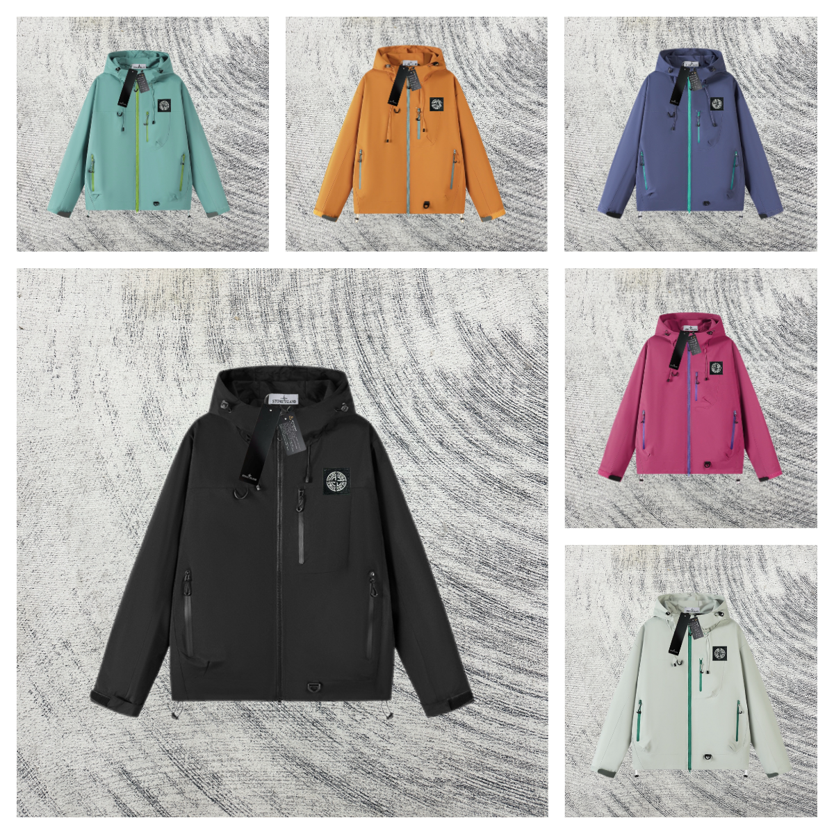 Stone Island Soft Shell-R functional hooded jacket Multicolor