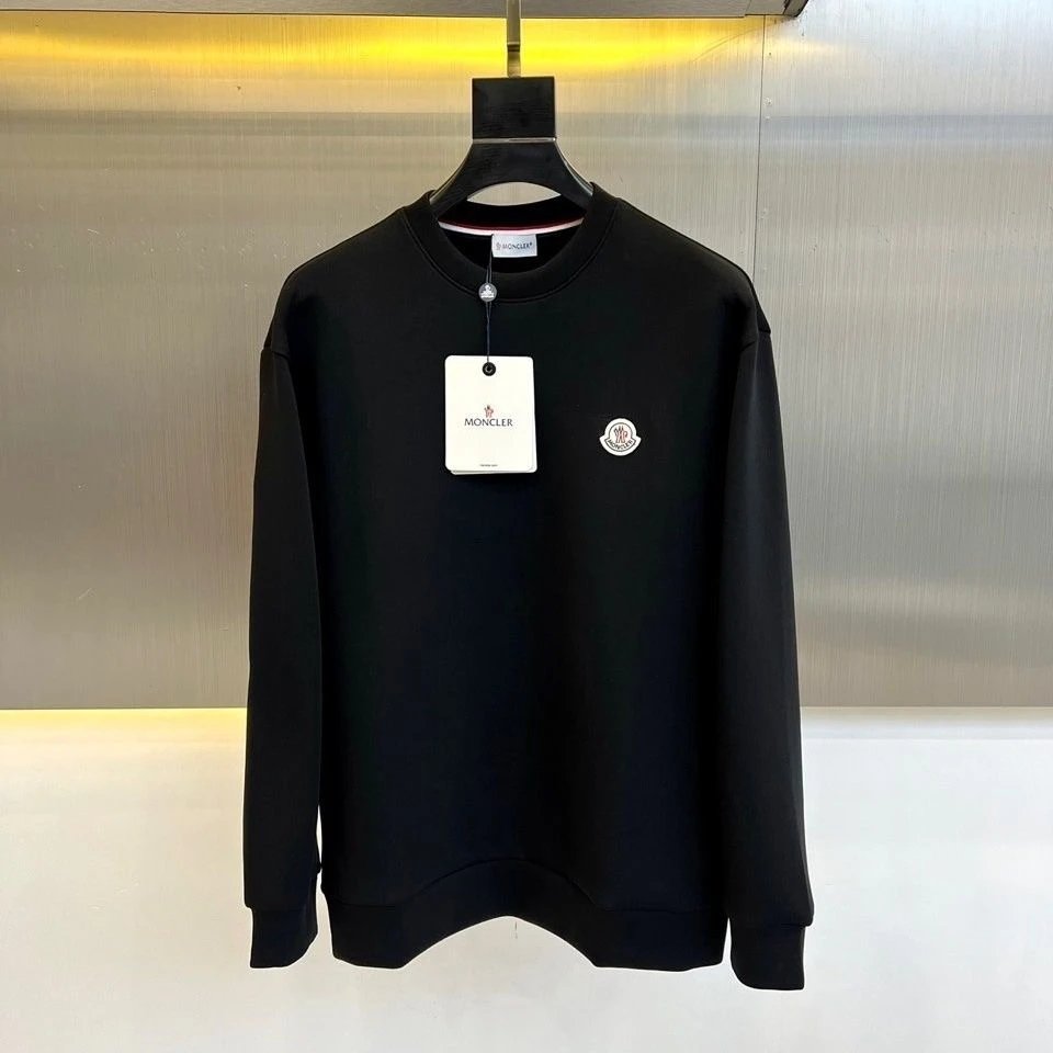 Moncler Crewneck Minimalist Sweatshirt Black