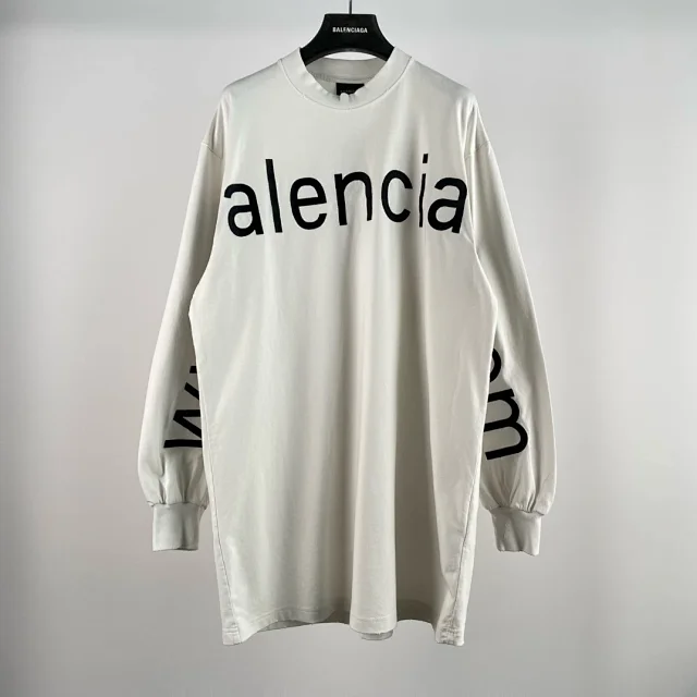 Balenciaga Oversized Long Sleeve T-Shirt White