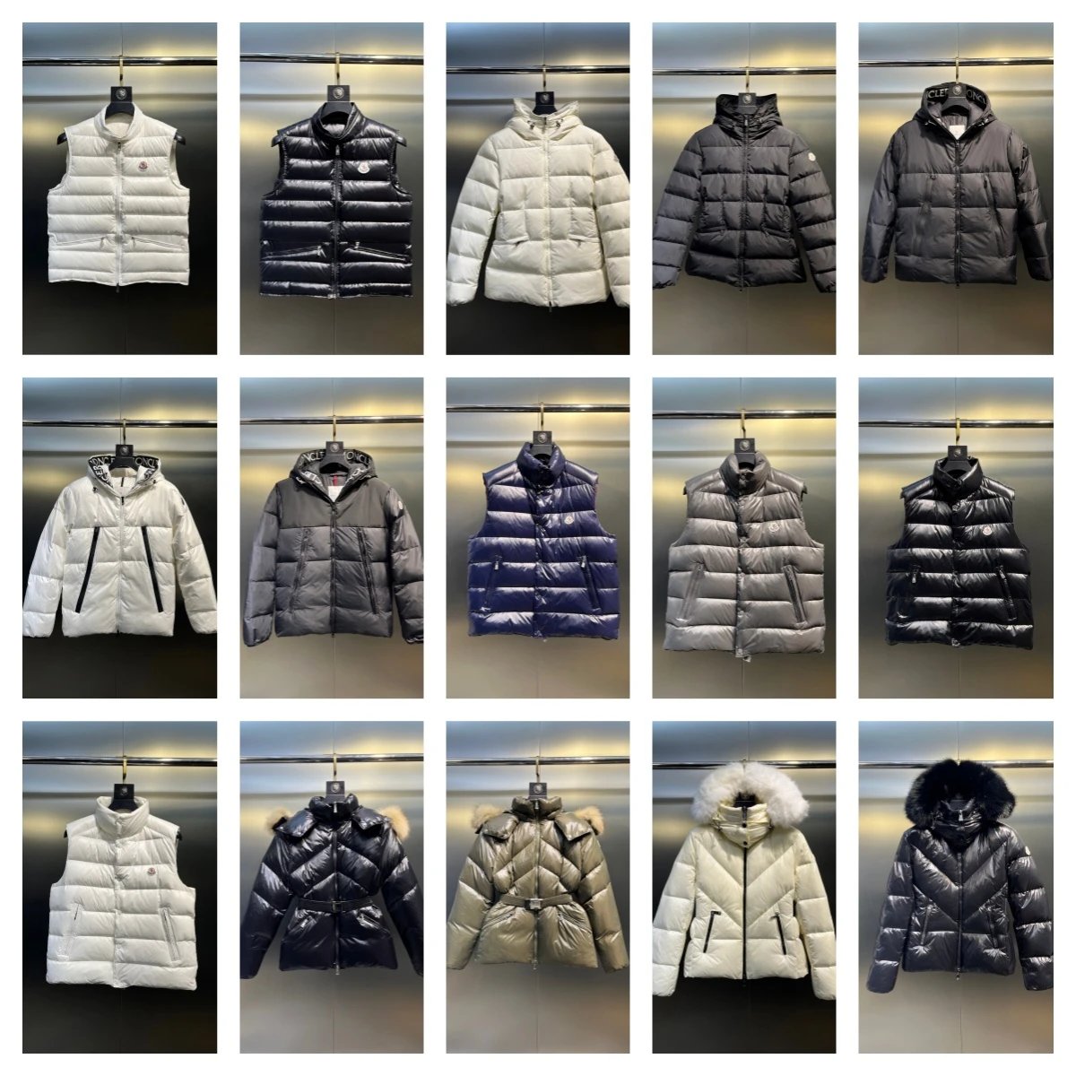 Moncler Puffer Jackets and Vests Quilted Down Outerwear Multicolor