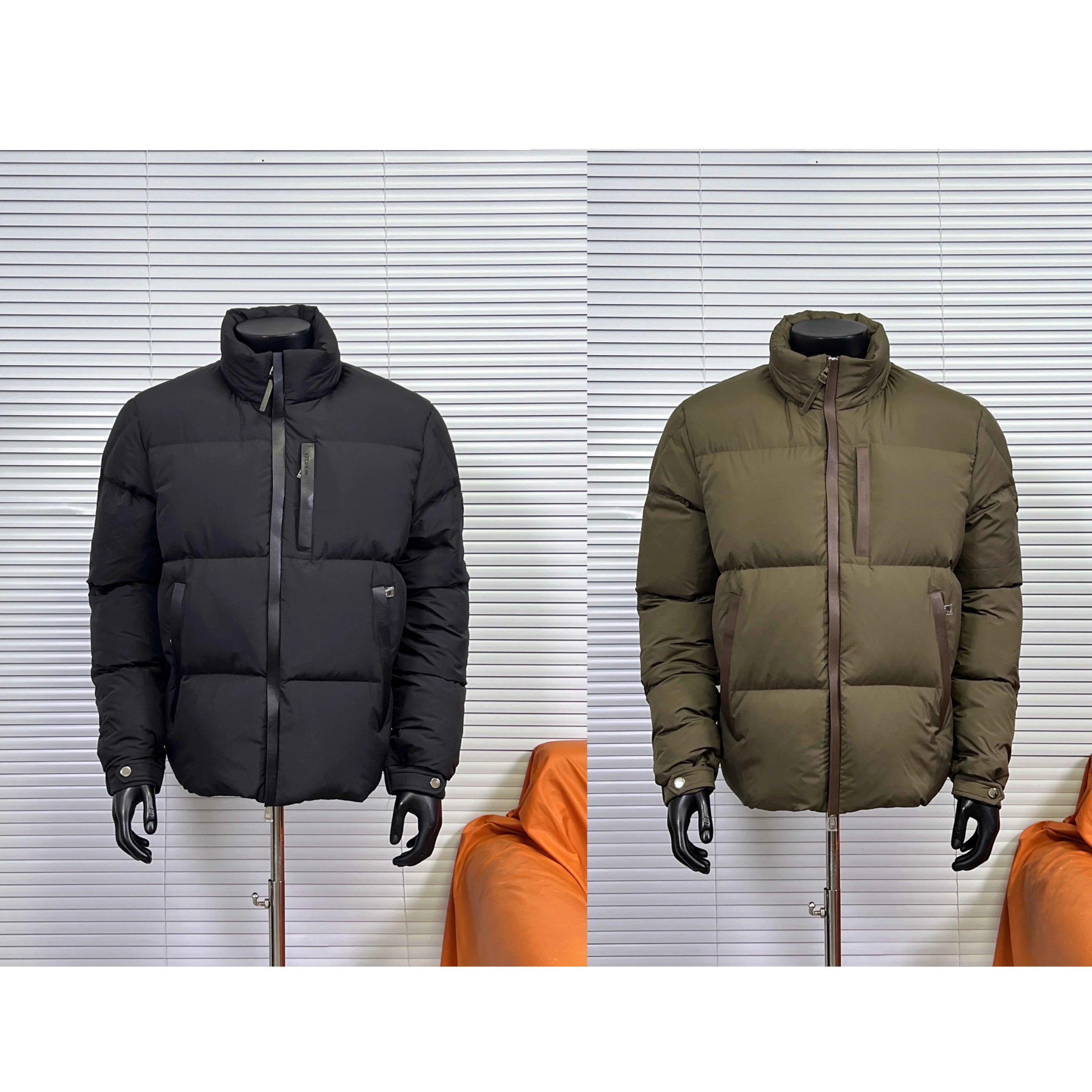 Moncler Puffer Down Jacket Warm Winter Black and Olive
