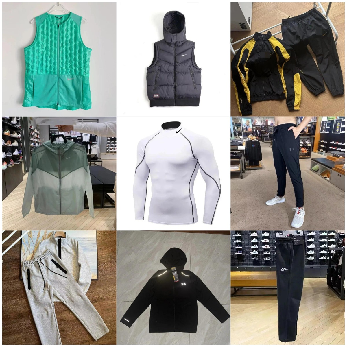 Nike Sportswear Collection Athletic Tracksuit Set Black and Green