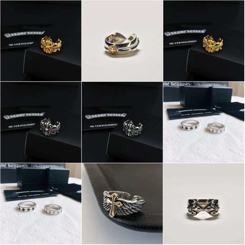 Chrome Hearts Silver Rings Collection Vintage Sterling Silver Rings Silver
