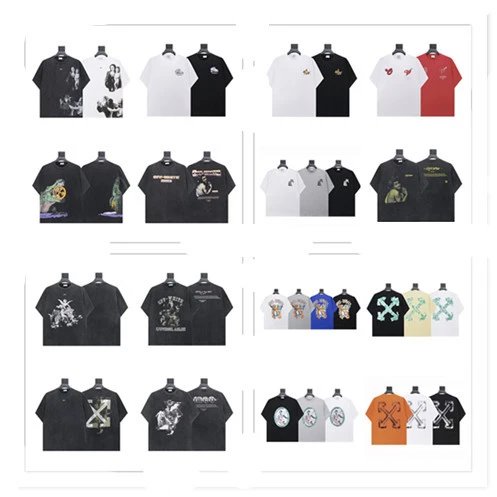 Off-White Graphic Print Oversized Tee Black and White