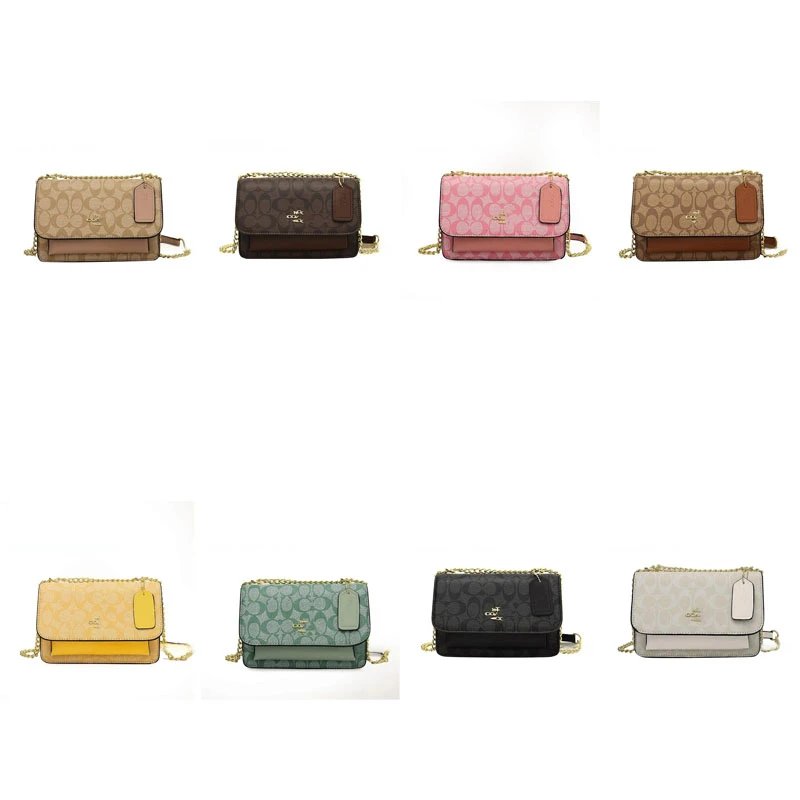 Coach Signature Chain Crossbody Shoulder Bag Multicolor