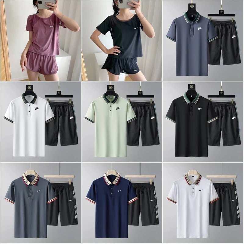 Nike Polo Shorts Set Casual Matching Set Multicolor