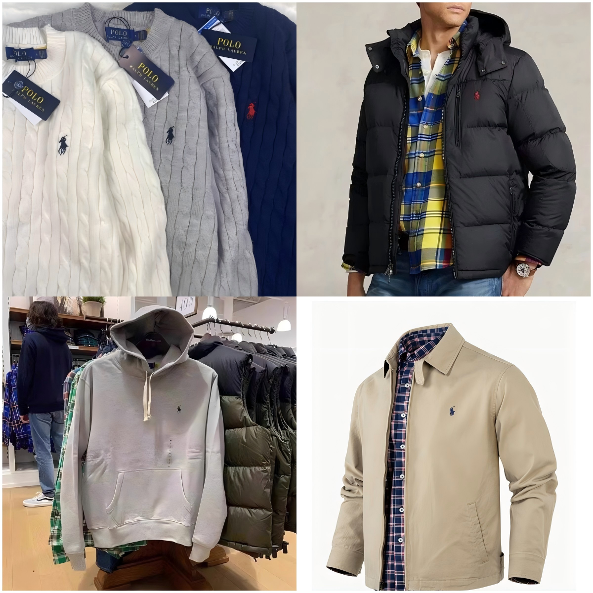 Polo Ralph Lauren PRL Cable Knit Classic Sweater White Gray and Navy