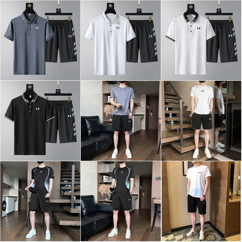Under Armour UA Athletic Performance Sporty Matching Set Black and White
