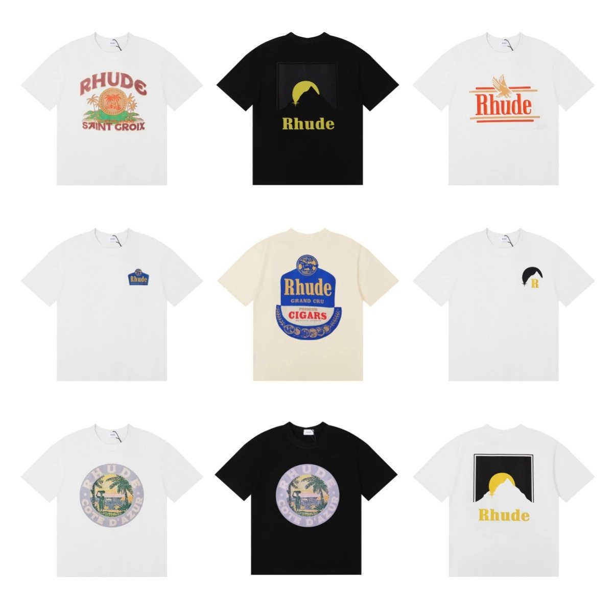 Rhude Graphic Print Oversized Tee Multicolor