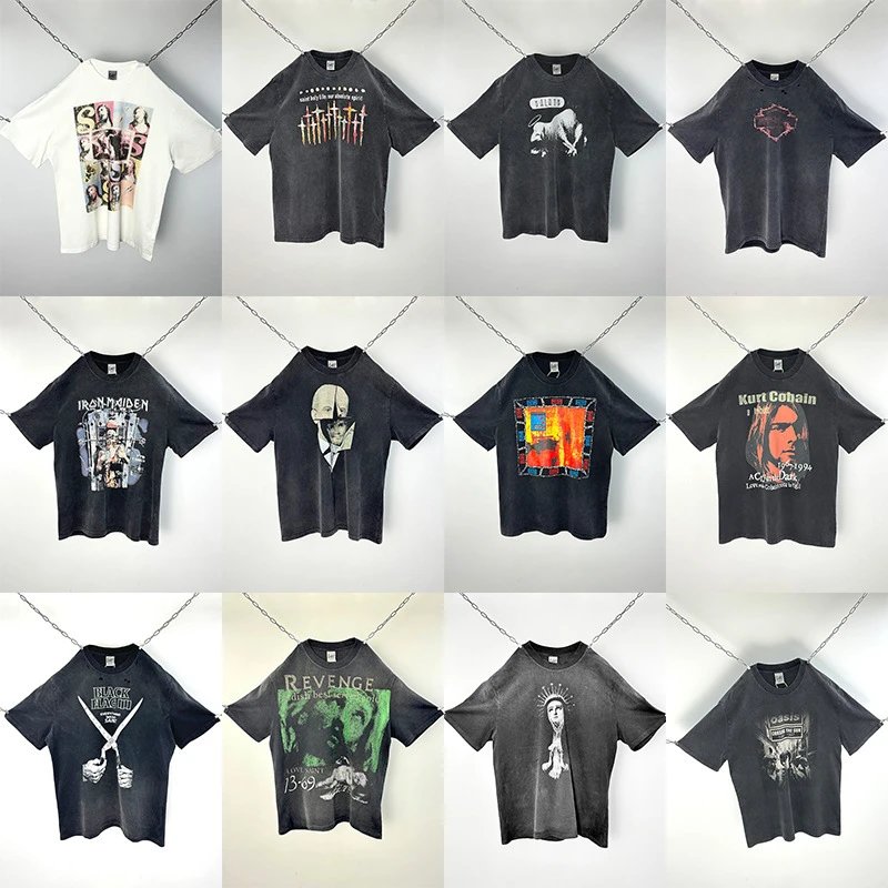 Design Vintage Graphic Print Oversized Tee Black