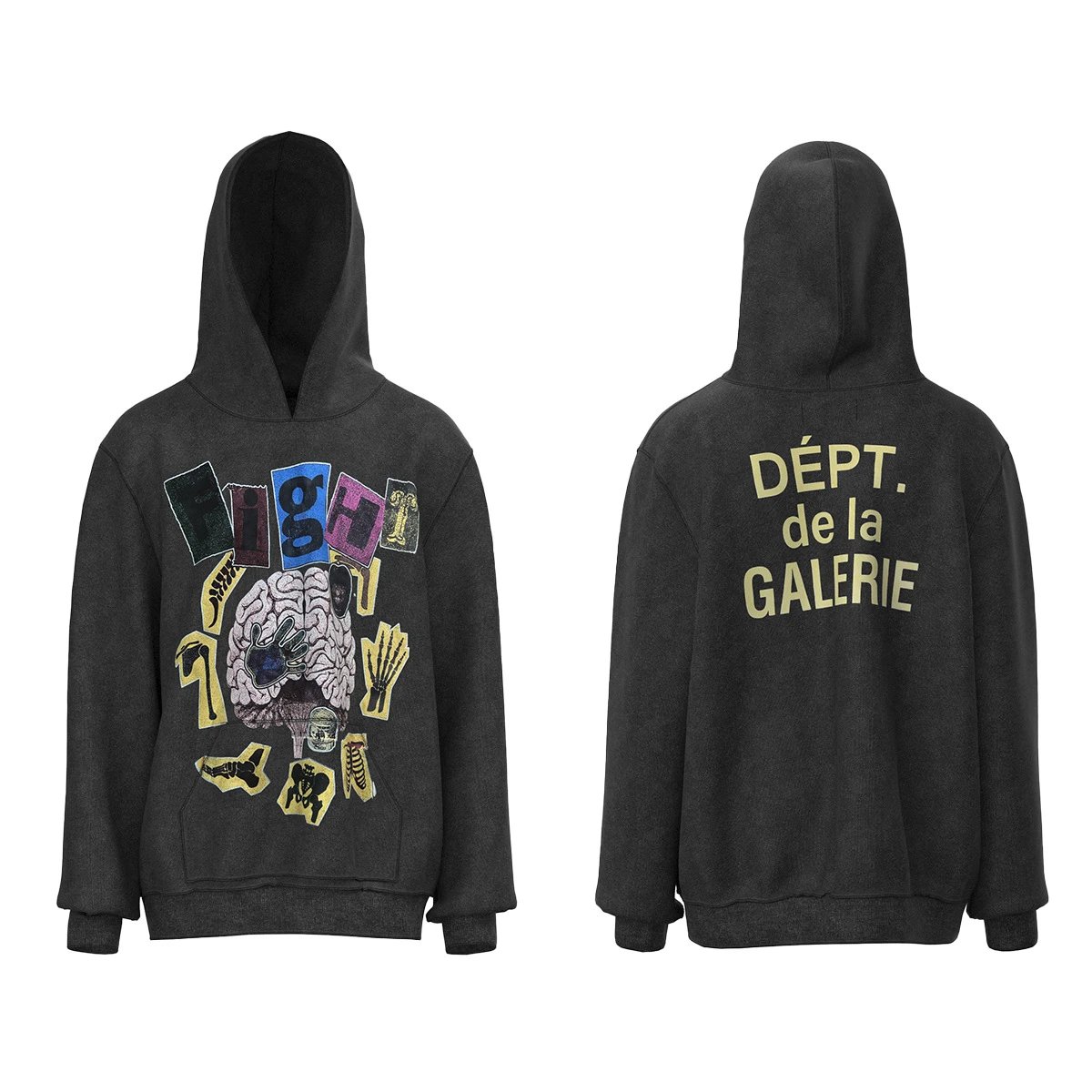 Gallery Dept. Graphic Streetwear Hoodie Black