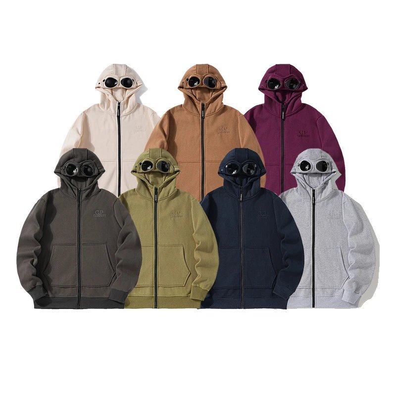 C.P. Company Goggle Zip-Up Hoodie Iconic Streetwear Sweatshirt Multicolor