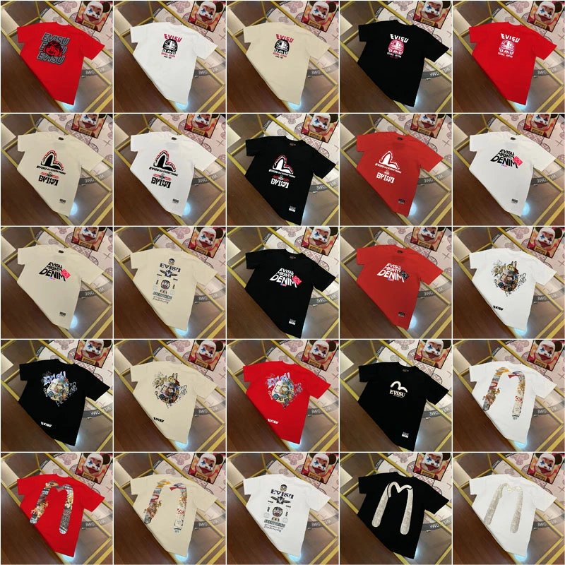 Evisu Graphic Print Casual T-Shirt Multicolor