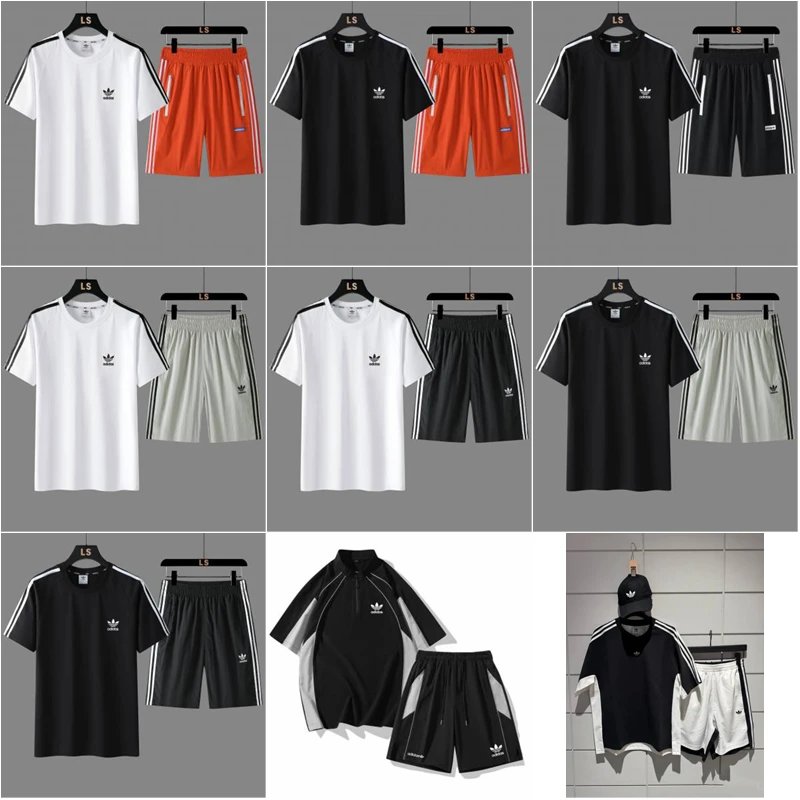 Adidas Trefoil Three-Stripe Casual Matching Set Multicolor