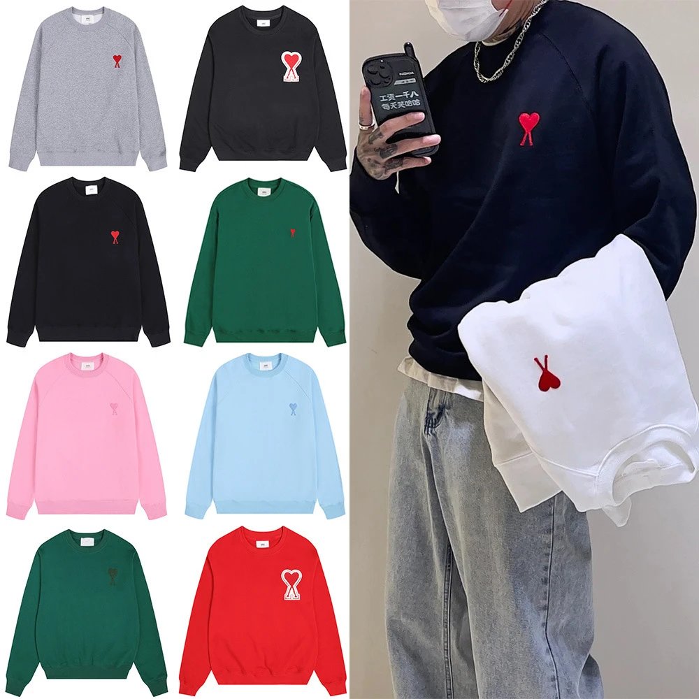 Ami Paris Ami Ami de Coeur Casual Crewneck Sweatshirt Multicolor